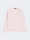 Max Mara Wool And Cashmere V-neck Jumper In Pink