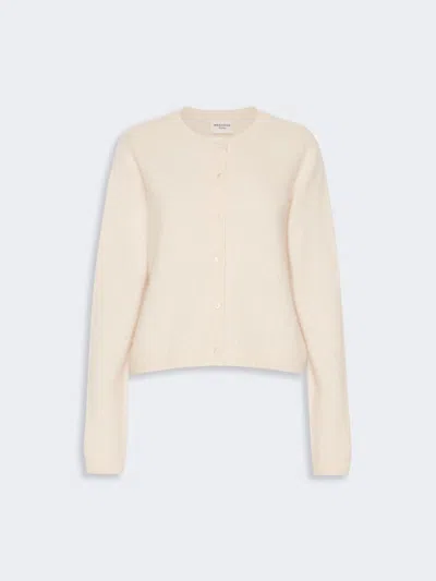 Max Mara Wool And Cashmere Yarn Cardigan In Ice
