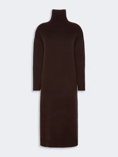 Max Mara Wool And Cashmere Yarn Dress In Brown