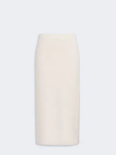 Max Mara Wool And Cashmere Yarn Pencil Skirt In Beige