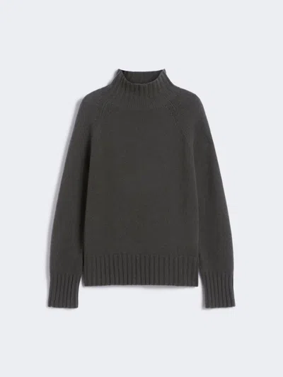 Max Mara Wool And Cashmere Yarn Polo-neck Sweater In Gray