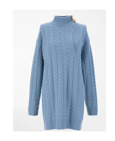 Max Mara Wool And Cashmere Yarn Pullover In Blue