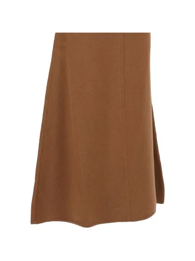 Max Mara Wool And Cashmere Yarn Skirt In Brown