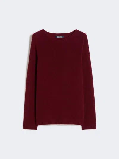 Max Mara Wool And Cashmere Yarn Sweater In Burgundy