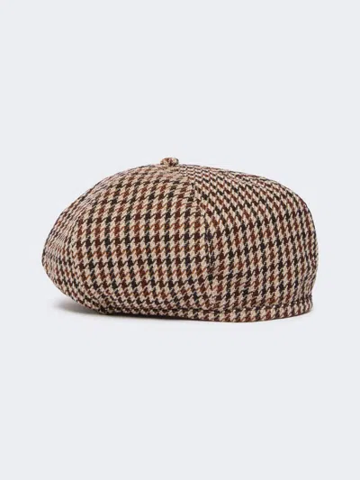 Max Mara Wool And Cotton Basketweave Beret In Purple