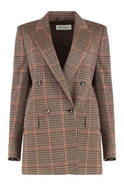 Max Mara Wool And Cotton Blazer Prince Of Wales
