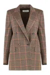 Max Mara Wool And Cotton Blazer Prince Of Wales In Brown