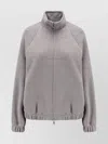 Max Mara Sweatshirt In Double Wool And Cotton Jersey In Gray