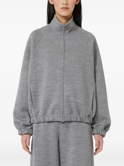 Max Mara Wool And Cotton Jacket In Gray
