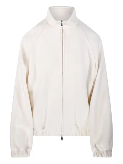 Max Mara Wool And Cotton Jacket In Neutral