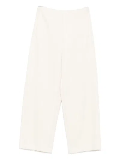 Max Mara Wool And Cotton Trousers In White