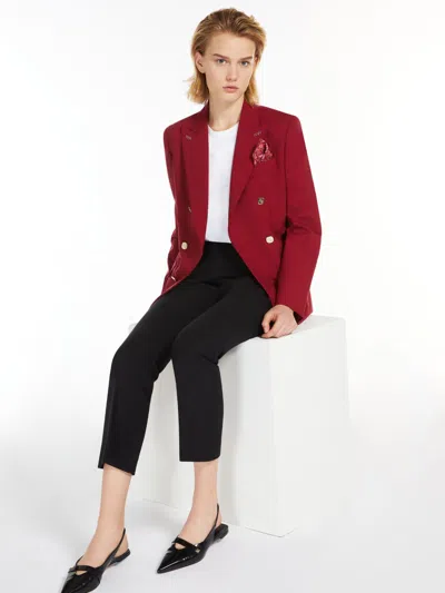 Max Mara Wool And Mohair Double-breasted Blazer In Red