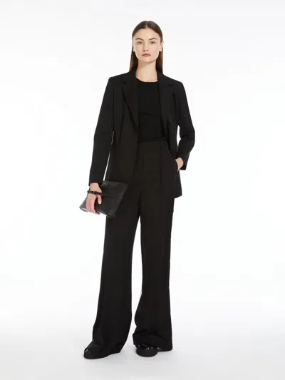 Max Mara Wool And Mohair Semi-fitted Blazer In Black