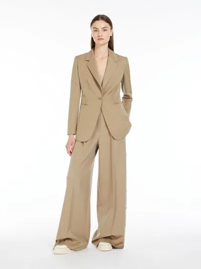 Max Mara Wool And Mohair Semi-fitted Blazer In Neutral