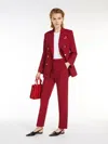 Max Mara Wool And Mohair Slim-fit Trousers In Red