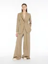 Max Mara Wide-leg Pant In Cotton Blend With Lurex In Sand