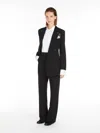Max Mara Wool And Mohair Wide Trousers In Black