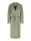 Max Mara Madame Virgin Wool And Sage Green Cashmere Coat In Green