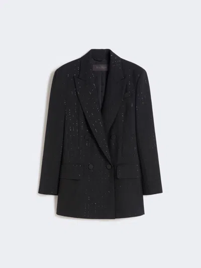 MAX MARA WOOL AND SEQUIN DOUBLE-BREASTED BLAZER