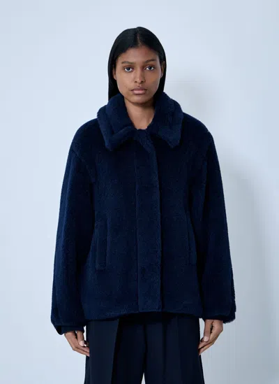 Max Mara Wool-and-silk-blend Coat In Blue
