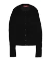 Max Mara Wool And Silk Crew Neck Cardigan In Black