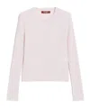 Max Mara Wool And Silk Crew-neck Cardigan In Pink