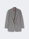 Max Mara Wool And Silk Double-cloth Blazer In Gray