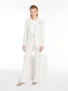 Max Mara Wool And Silk Flared Trousers In White