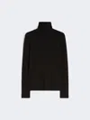 Max Mara Wool And Silk Gauze Turtleneck In Black