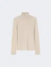 Max Mara Wool And Silk Gauze Turtleneck In Neutral