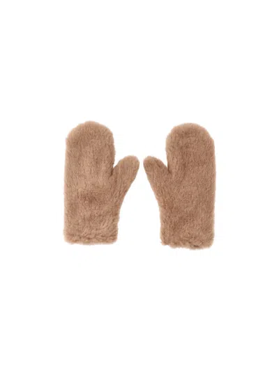 Max Mara Wool And Silk Gloves In Brown