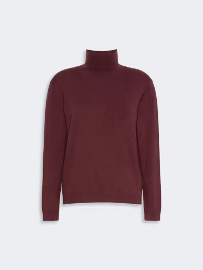 Max Mara Wool And Silk Knit Turtleneck In Red