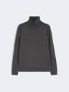 Max Mara Wool And Silk Knit Turtleneck In Gray