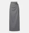Max Mara Navona Wool Maxi Skirt In Grey