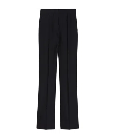 Max Mara Wool And Silk Slim Trousers In Black
