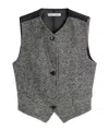 Max Mara Wool And Silk Tweed Gilet In Gray