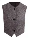 Max Mara Wool And Silk Tweed Vest In Multi