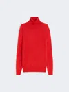 Max Mara Wool And Silk Yarn Turtleneck In Red