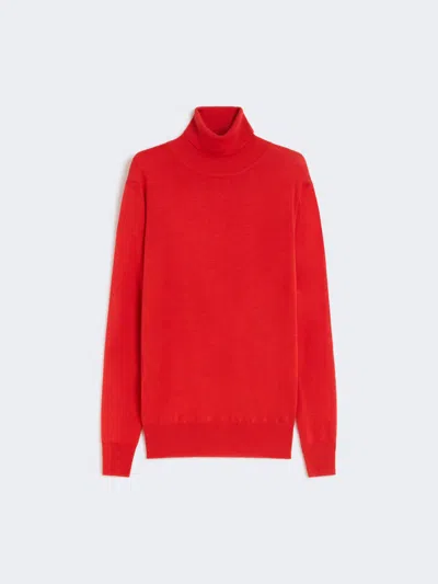 Max Mara Wool And Silk Yarn Turtleneck In Red