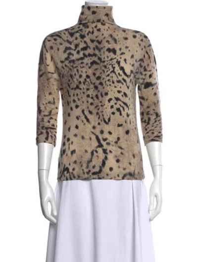 Pre-owned Max Mara Wool Animal Print Sweater In Neutrals
