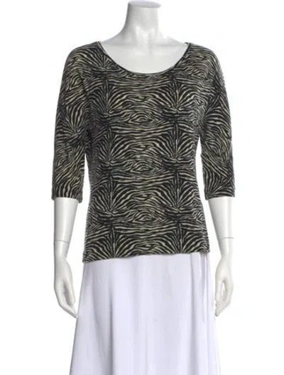 Pre-owned Max Mara Wool Animal Print Top In Neutral