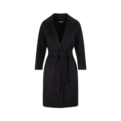 Max Mara Wool Arona Coat In Black