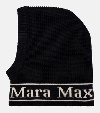Max Mara Wool Balaclava In Black