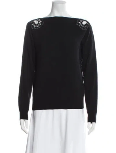 Pre-owned Max Mara Wool Bateau Neckline Sweater In Gray