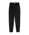 Max Mara Street Pleated Cotton Twill Tapered Pants In Black