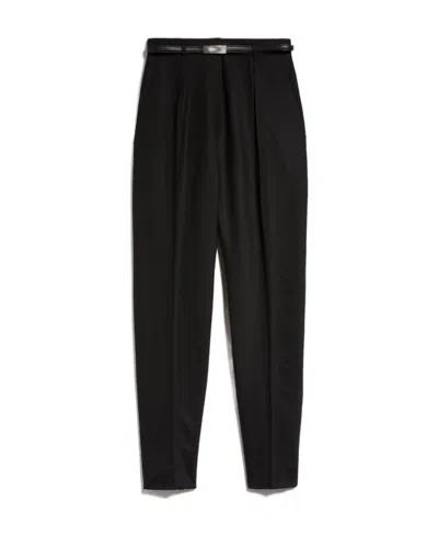 MAX MARA WOOL BELT-LOOP CASUAL PANTS