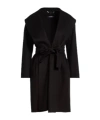 Max Mara Wool Belted Coat In Black