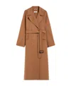 Max Mara Wool Belted Coat In Brown