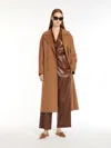 Max Mara 'fungo' Double-breasted Coat With Back Vent In Caramel