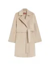 Max Mara Wool Belted Coat In Neutral